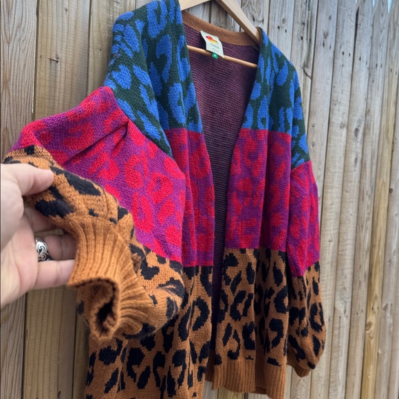 FARM Rio oversize Leopard Pattern Cardigan - Picture 5 of 10